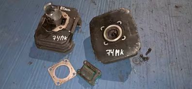 Kit completo cilindro piston culata y prisma admision, todo metrakit 74cc, 47mm, para motores derbi fds fdx fdt fd rd coppa etc V