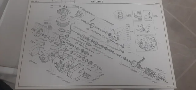 Catalogo piezas de recambio. Ossa pioneer enduro 250 ae 72.